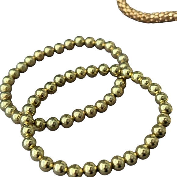 Lot of 6 Gold Tone Bracelets Victoria Secret Reiss - Picture 2 of 11